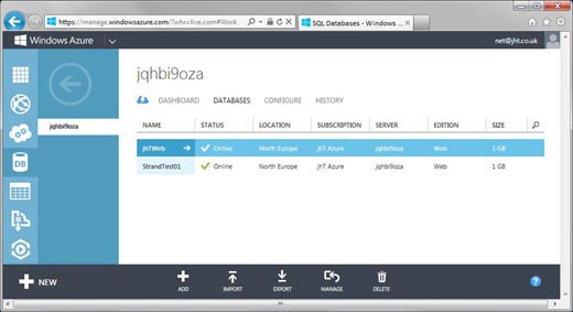 Azure Server Webpage